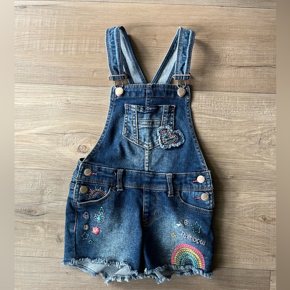 Girls Jordache Denim Short Overalls - Picture 1 of 6